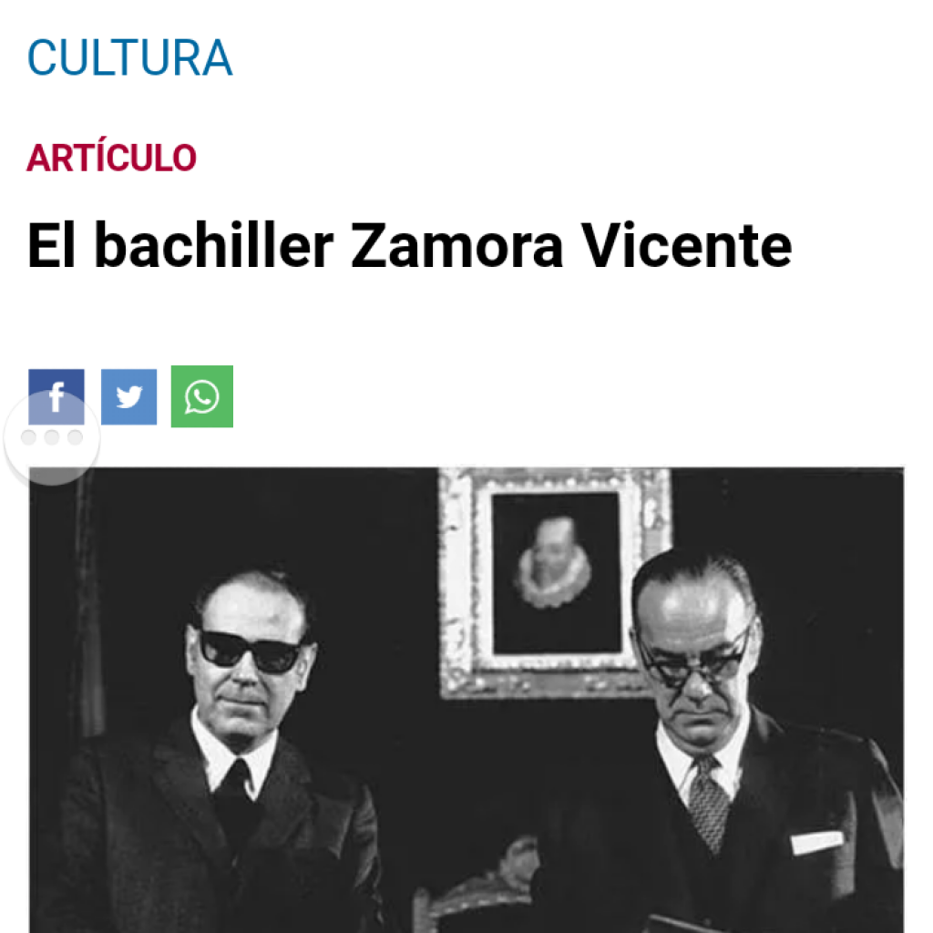 El bachiller Zamora Vicente. Periódico Extremadura